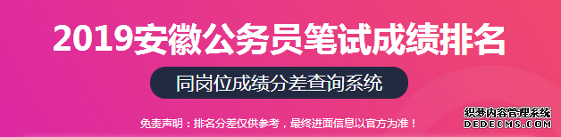 安徽省公务员考试网:2019安徽省公务员成绩查询