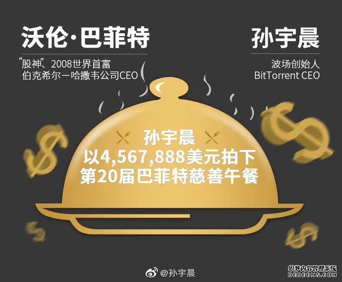 4567888美元！90后区块链创业者拍下巴菲特午宴