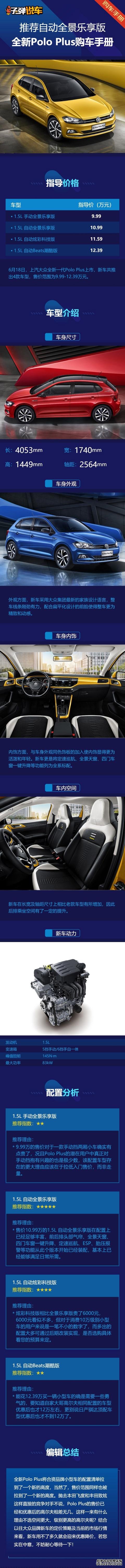 推荐自动全景乐享版 全新Polo Plus购车手册