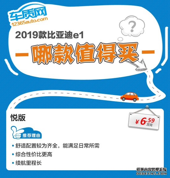 推荐2019款悦版 全新比亚迪e1购车指南