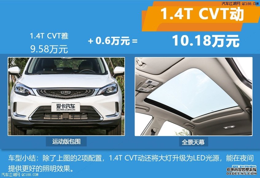 推荐1.4T CVT动 全新款帝豪GS配置详解