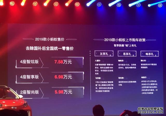 综合补贴后5.98万起，2019款小蚂蚁用智能和核心科技重树行业标杆