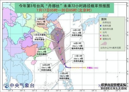 台风“丹娜丝”路径预报图