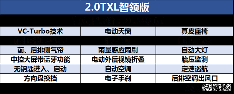 第七代天籁购车手册 推荐2.0T XL智领版