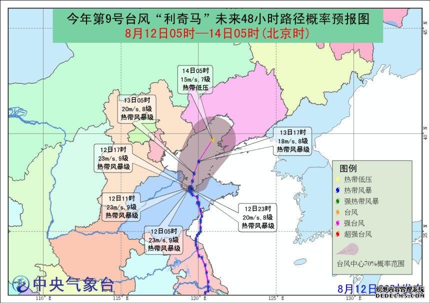 “利奇马”将北上进入渤海 东北华北有强降水