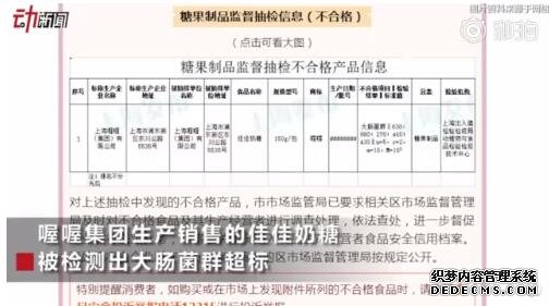 佳佳奶糖大肠菌群超标 食用易患痢疾等肠道疾病