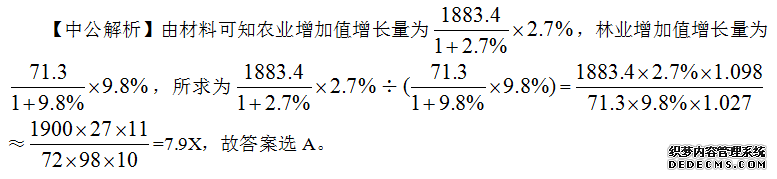 2020上海公检法文职考试行测资料分析模拟题11.