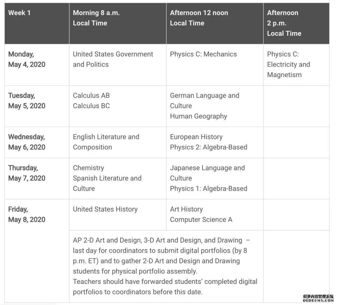 2020年托福 /雅思 /GRE/GMAT/SAT/ACT/AP考试时间汇总！