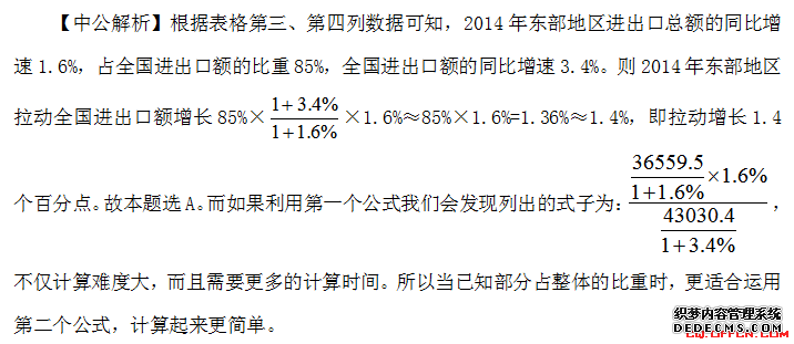 2020重庆公务员考试行测解题巧算：剖析拉动增长