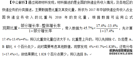 2020云南事业单位招聘考试数量关系：比重变化量