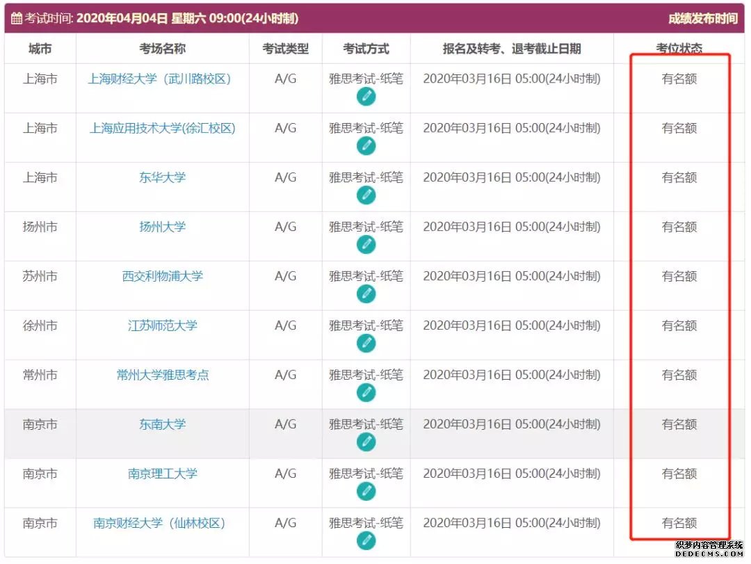 4月考位情况，考生最早可以几号考试？