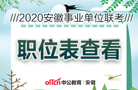 安徽人事考试网:2020上半年事业单位联考职位表快