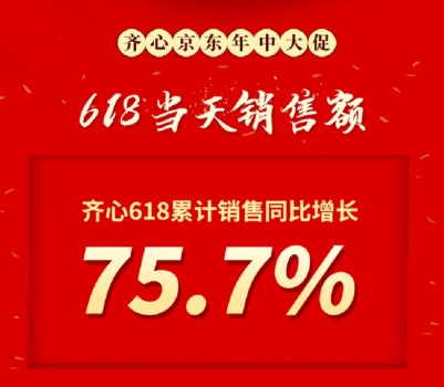 齐心京东618当天累计销量同比增长75.7%，齐心集团