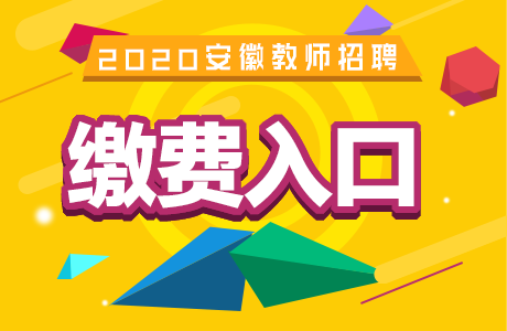 安徽省中小学教师招聘考试网:2020安徽教师统考缴