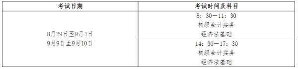 2020年初级会计考试时间安排在什么时候？附考试