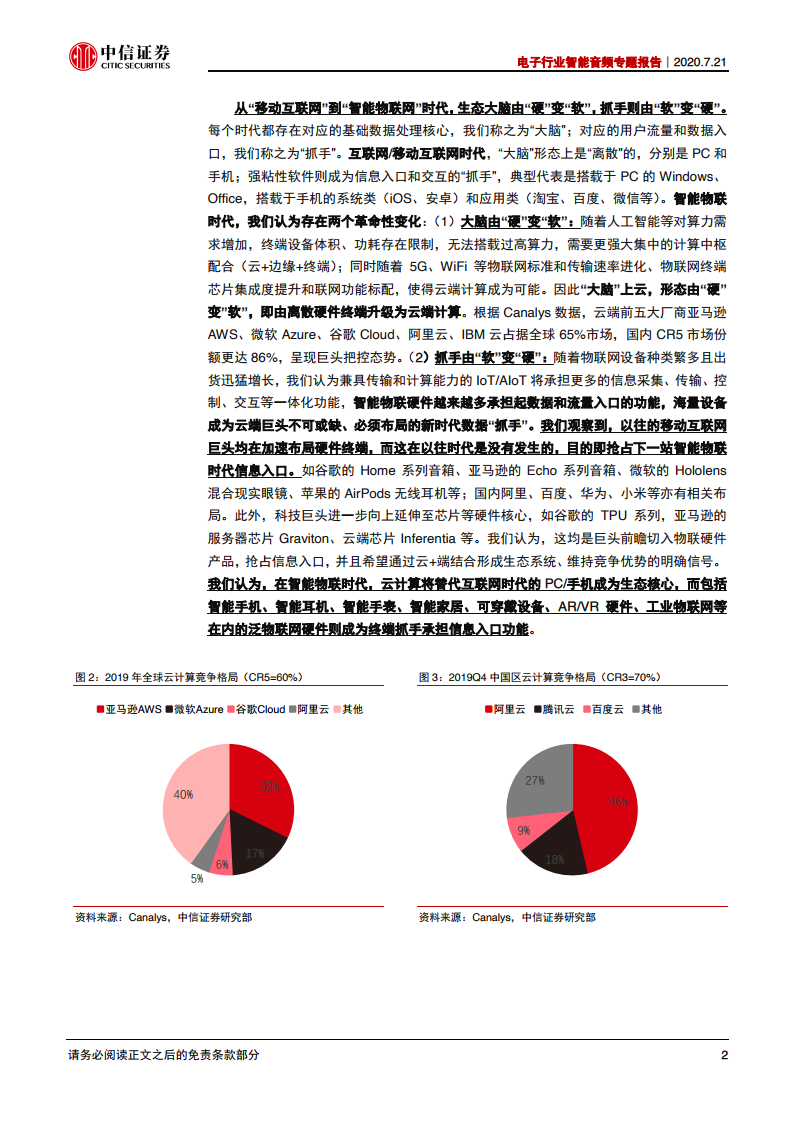 中信证券：2020年电子行业智能音频专题报告