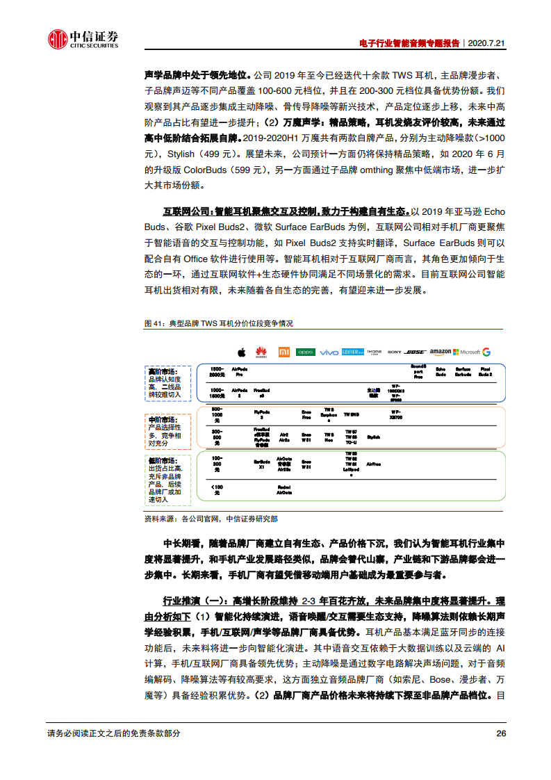 中信证券：2020年电子行业智能音频专题报告