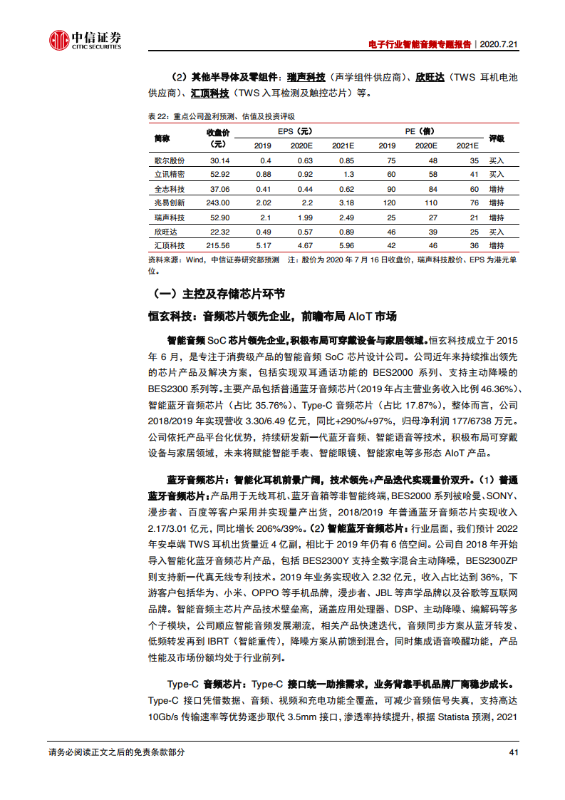 中信证券：2020年电子行业智能音频专题报告