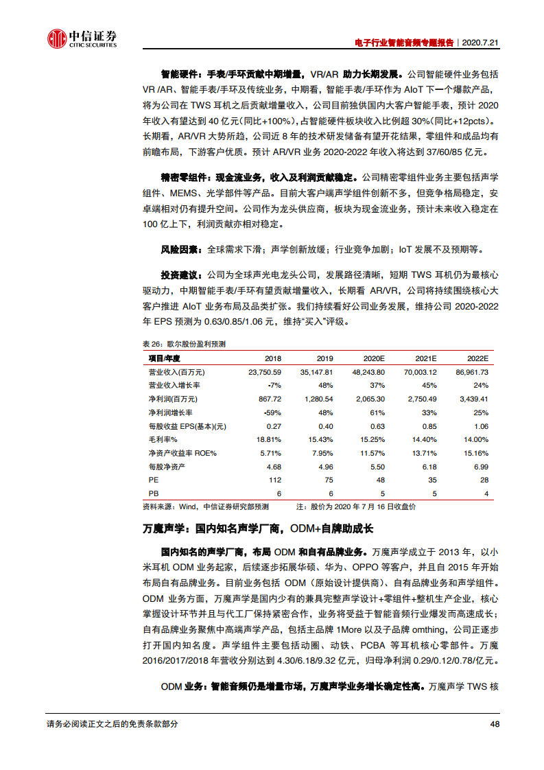 中信证券：2020年电子行业智能音频专题报告