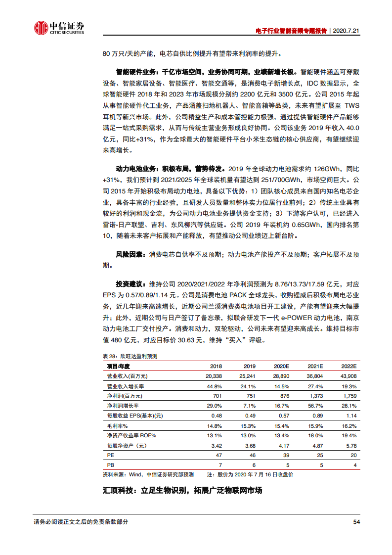 中信证券：2020年电子行业智能音频专题报告